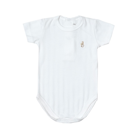 White Short Sleeve Onesie Sizes: 3, 6, 9, 12 M - Picture 1 of 1
